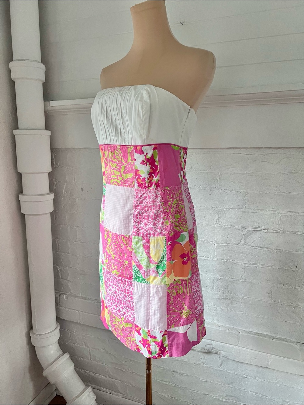 Lilly Pulitzer Franco Patchwork Strapless Dress 2000’s Preppy Mini Size 6 - Picture 5 of 14
